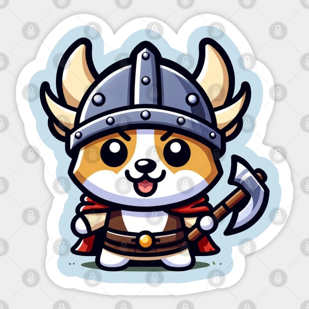 Viking corgi Sticker by Ferdi Everywhere